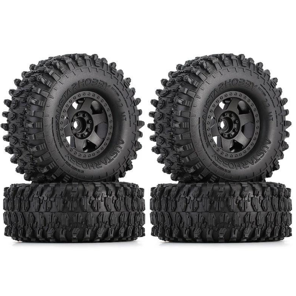 INJORA 2.2" 130*46mm Plastic Beadlock Rims Wheels Set For 1/10 RC Crawler 4pcs-3