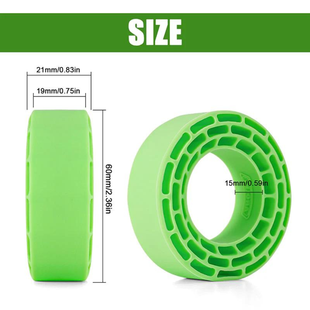 INJORA 4pcs Silicone Rubber Inserts For 1.3" Tires (68-72mm) Soft Green-4