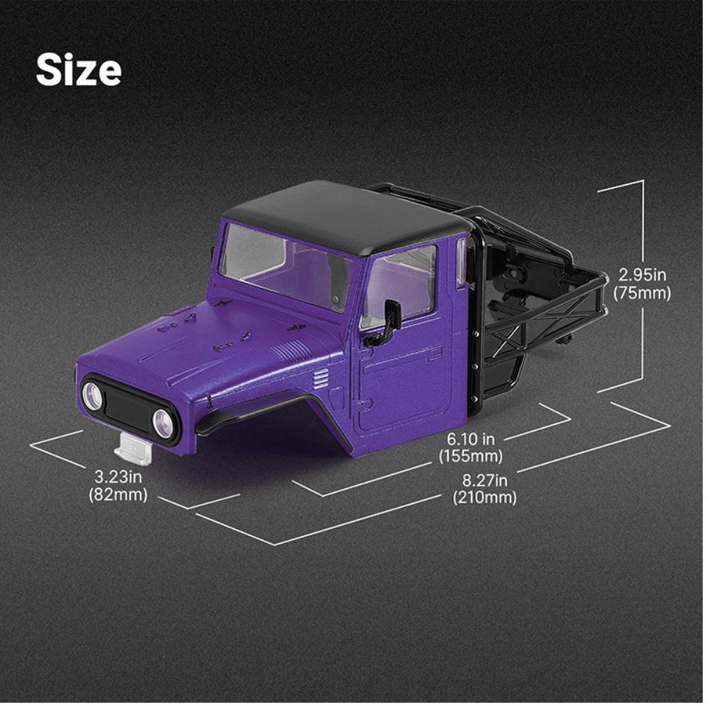 injora-ir40-half-truck-hard-plastic-body-with-cage-for-1-18-trx4m-defender-bronco-purple