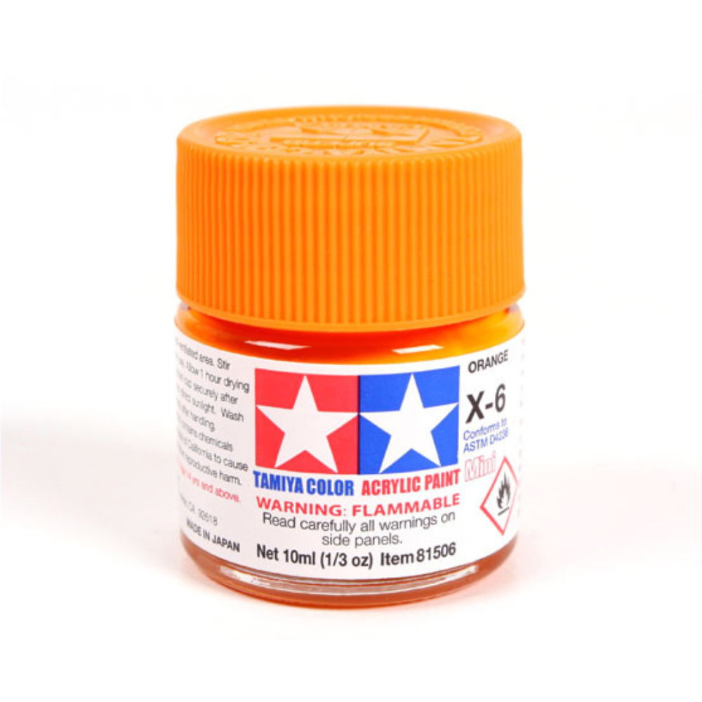 Tamiya X-6 Orange Mini Acrylic Paint - 10ml