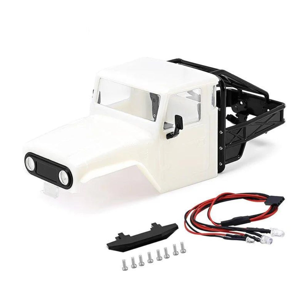 injora-ir40-half-truck-hard-plastic-body-with-cage-for-1-18-trx4m-defender-bronco-white-un-painted