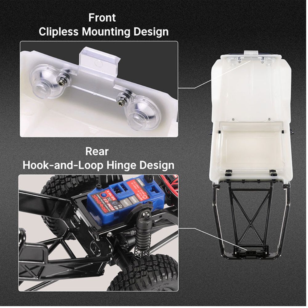 injora-ir40-half-truck-hard-plastic-body-with-cage-for-1-18-trx4m-defender-bronco-white-un-painted