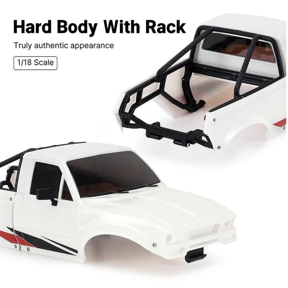 injora-ir60-pickup-hard-body-with-bed-rack-for-1-18-trx4m-defender-bronco-pearl-white