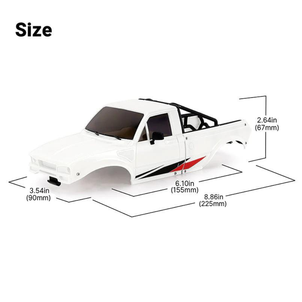INJORA IR60 Pickup Hard Body With Bed Rack For 1/18 TRX4M Defender Bronco - Pearl White-4