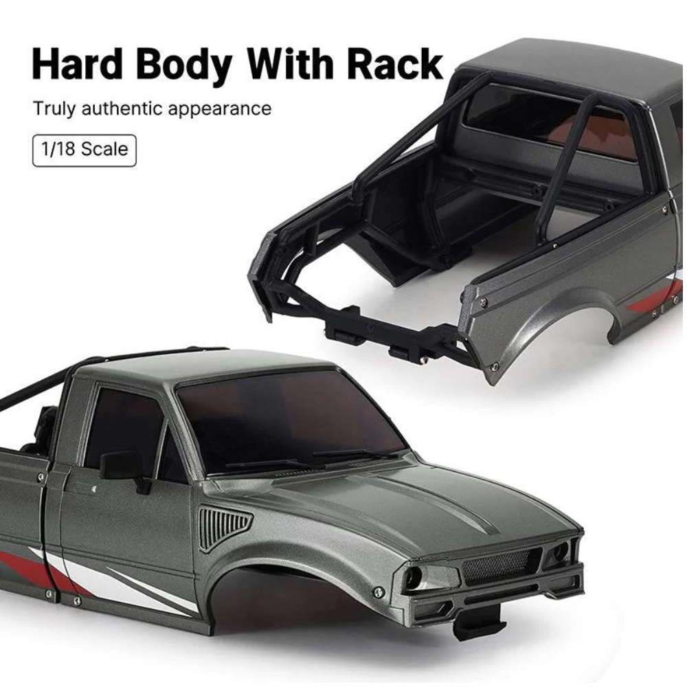 injora-ir60-pickup-hard-body-with-bed-rack-for-1-18-trx4m-defender-bronco-grey