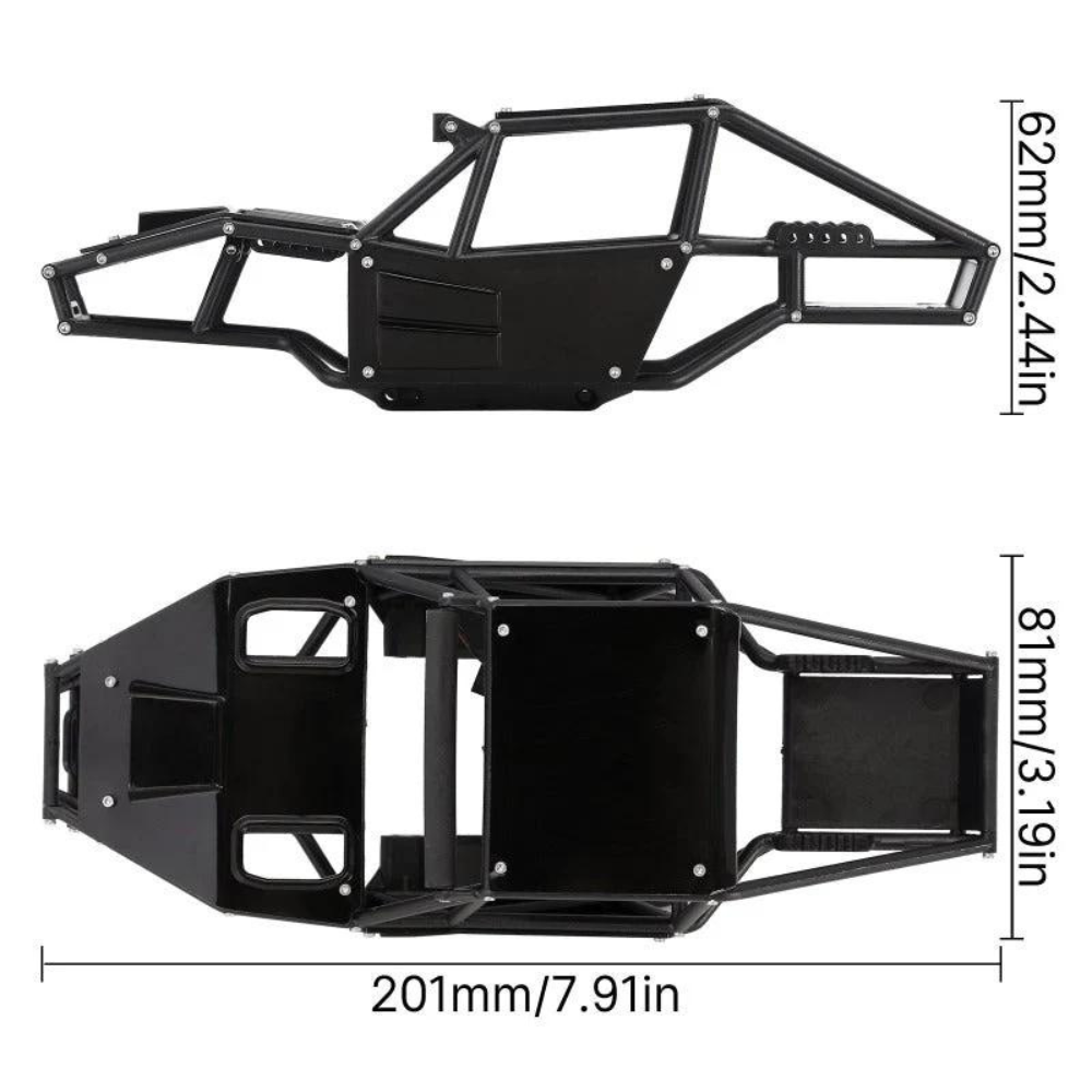 INJORA Rock Tarantula Nylon Buggy Body Chassis Kit For 1/18 TRX4M - Black-3