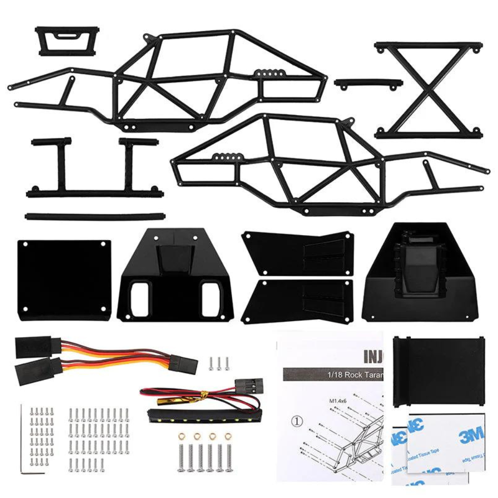 INJORA Rock Tarantula Nylon Buggy Body Chassis Kit For 1/18 TRX4M - Black-4