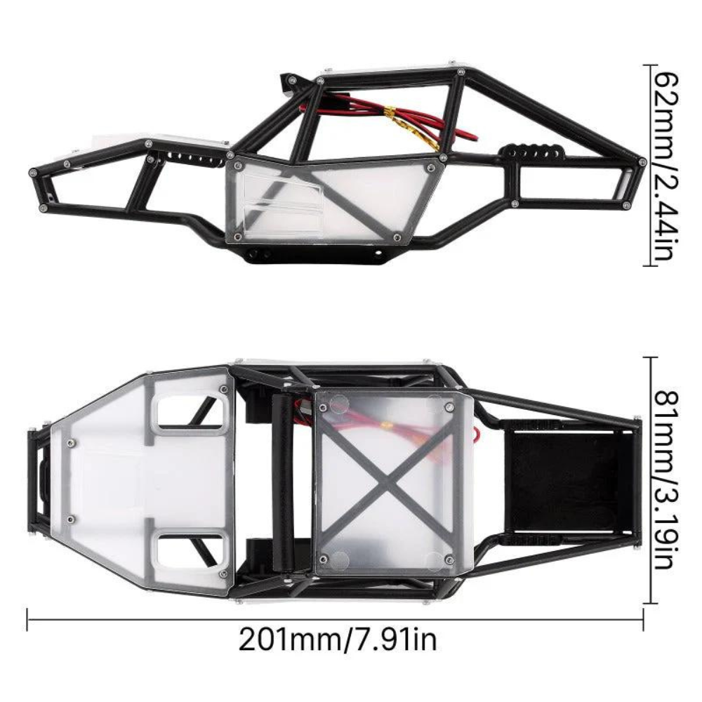 INJORA Rock Tarantula Nylon Buggy Body Chassis Kit For 1/18 TRX4M -  Clear-3