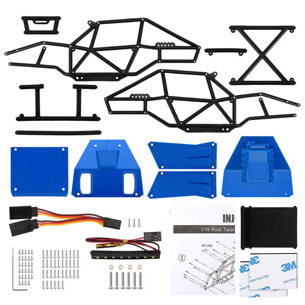INJORA Rock Tarantula Nylon Buggy Body Chassis Kit For 1/18 TRX4M - Blue-4