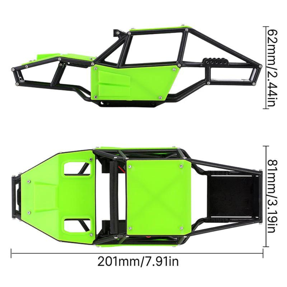 INJORA Rock Tarantula Nylon Buggy Body Chassis Kit For 1/18 TRX4M - Green-3