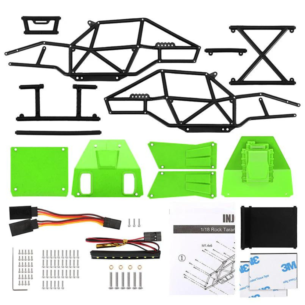 INJORA Rock Tarantula Nylon Buggy Body Chassis Kit For 1/18 TRX4M - Green-4