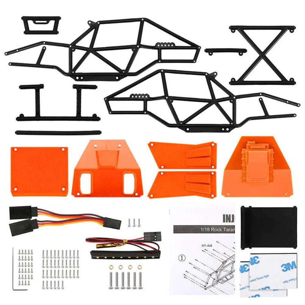INJORA Rock Tarantula Nylon Buggy Body Chassis Kit For 1/18 TRX4M - Orange-4