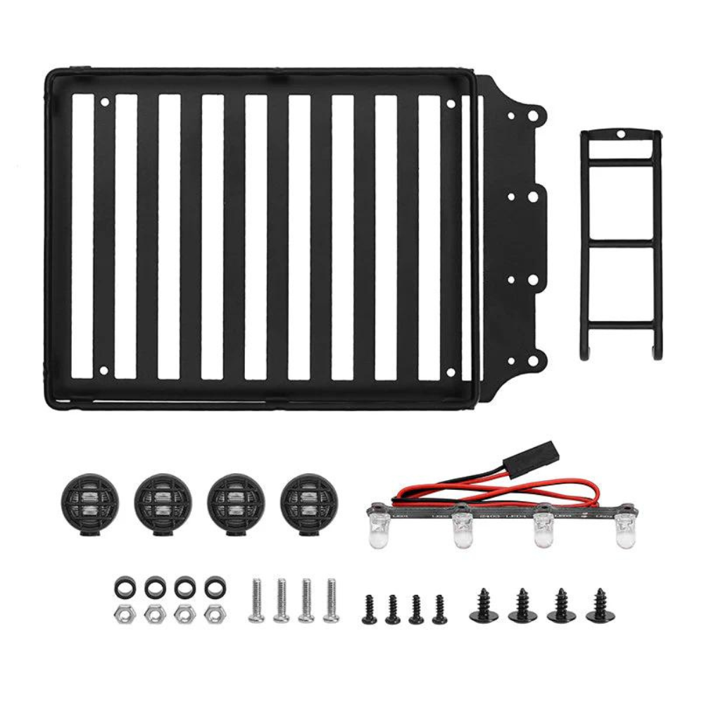 injora-rc-roof-rack-luggage-carrier-with-led-spotlights-ladder-accessories-for-trx4m-body-shell-1-18-rc-crawler-upgrade