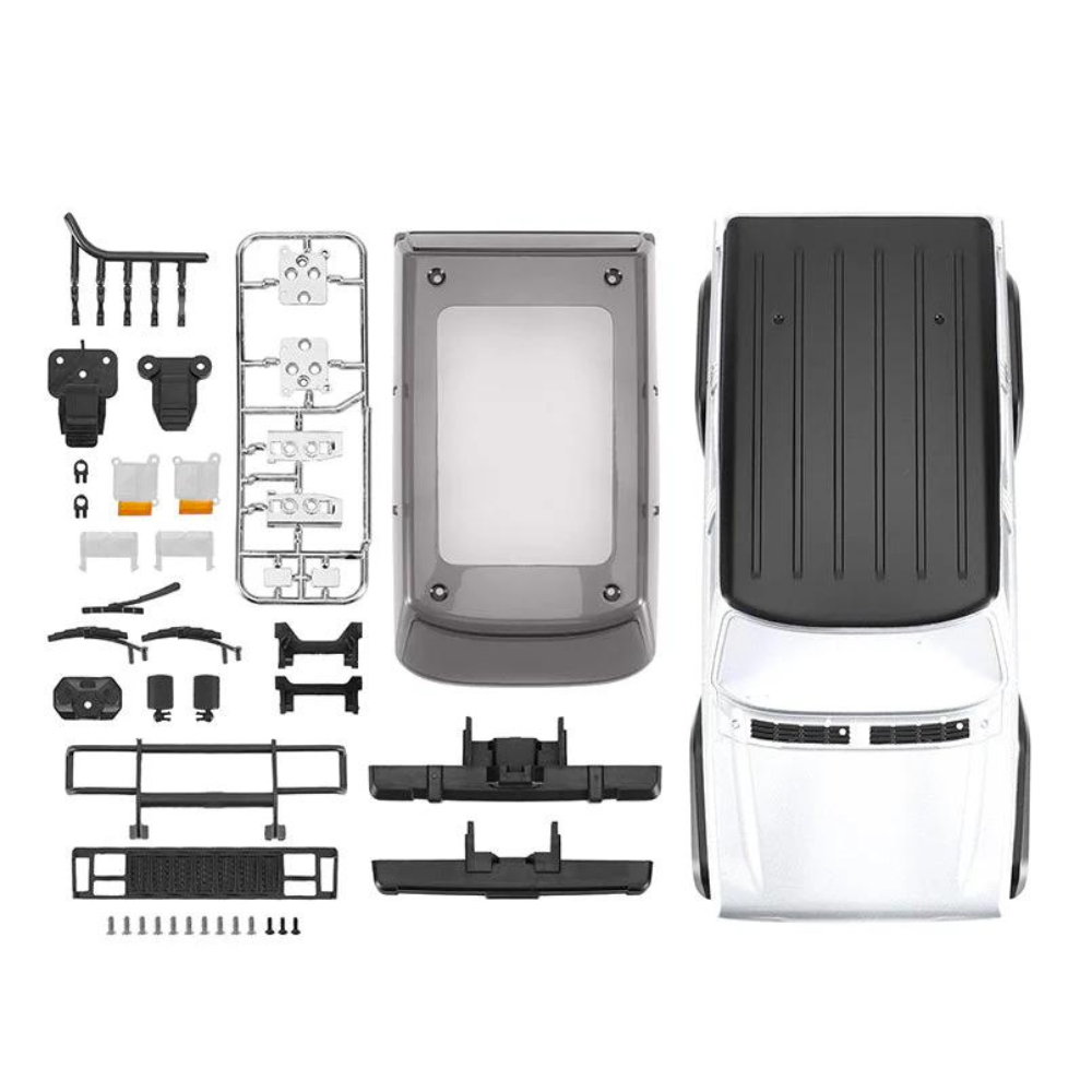 INJORA ABS Cherokee Body With Bumpers For 155mm 1/18 TRX4M Bronco Defender - White-4