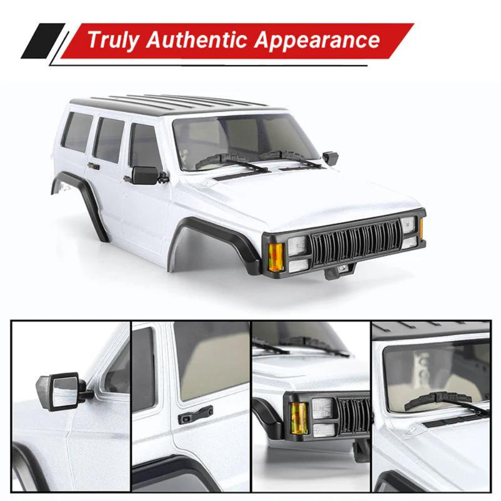 INJORA ABS Cherokee Body With Bumpers For 155mm 1/18 TRX4M Bronco Defender - White-5