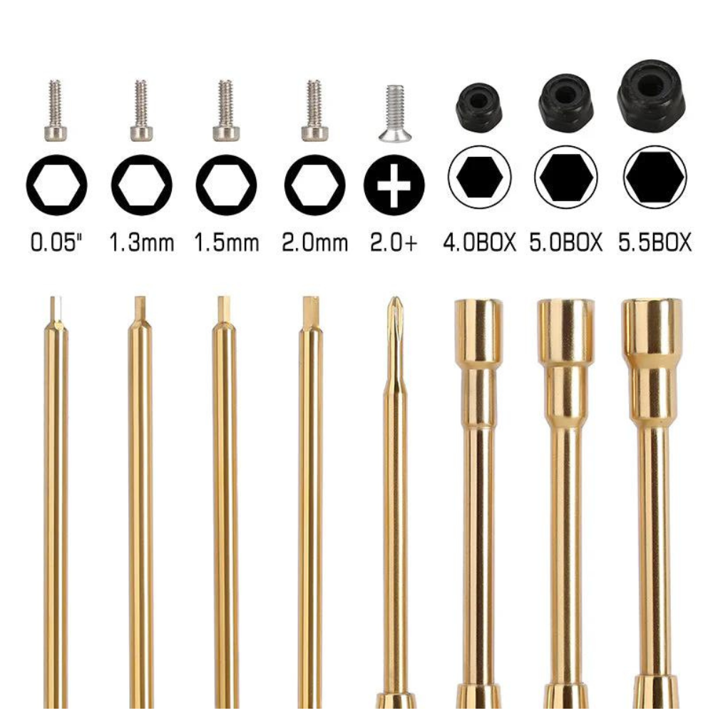 INJORA 8-In-1 Hex, Phillips Screwdriver, Nut Drivers Quick Change Tool Kit For 1/24 1/18 Mini RC-4
