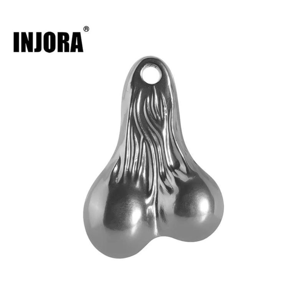 INJORA Metal Dangler Balls Truck Nuts For 1/18 1/24 RC Vehicles - Black Chrome