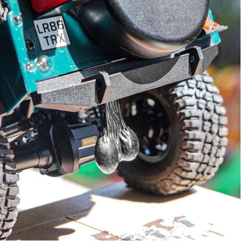 INJORA Metal Dangler Balls Truck Nuts For 1/18 1/24 RC Vehicles - Black Chrome-4
