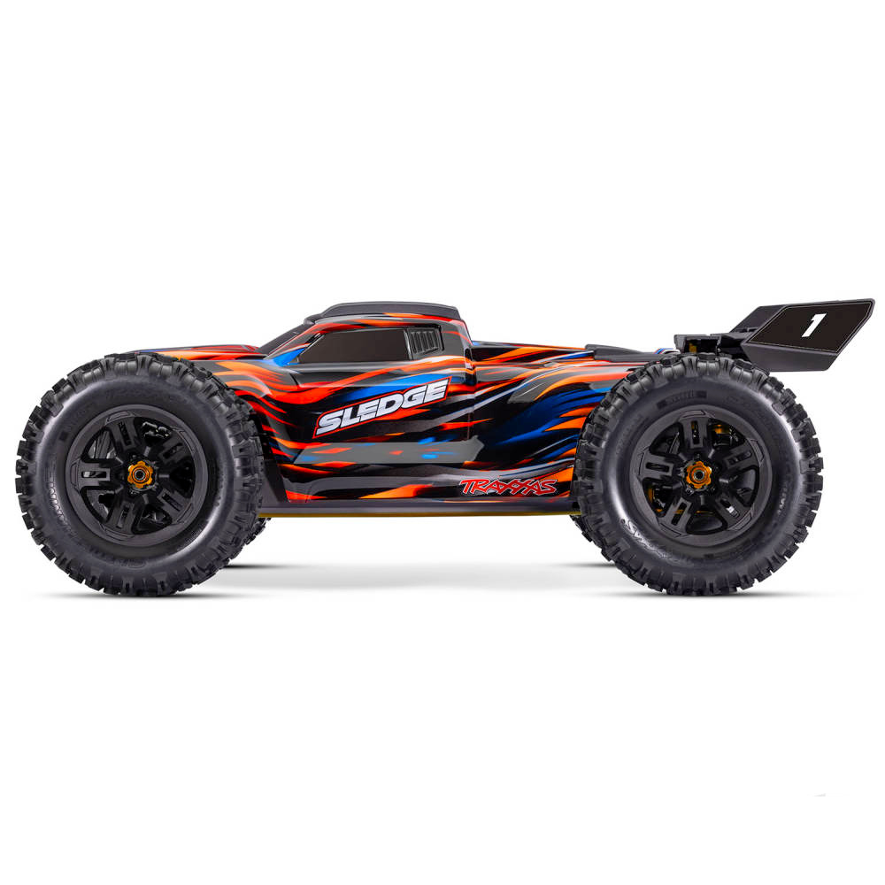Traxxas Sledge Belted 1:8 4WD Brushless Electric Monster Truck, Orange (+ TQi 2-ch, TSM, VXL-6S, Belted)-3