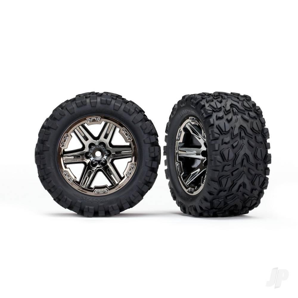traxxas-assembled-rxt-wheels-and-talon-extreme-tyres-2-8-black-chrome-2
