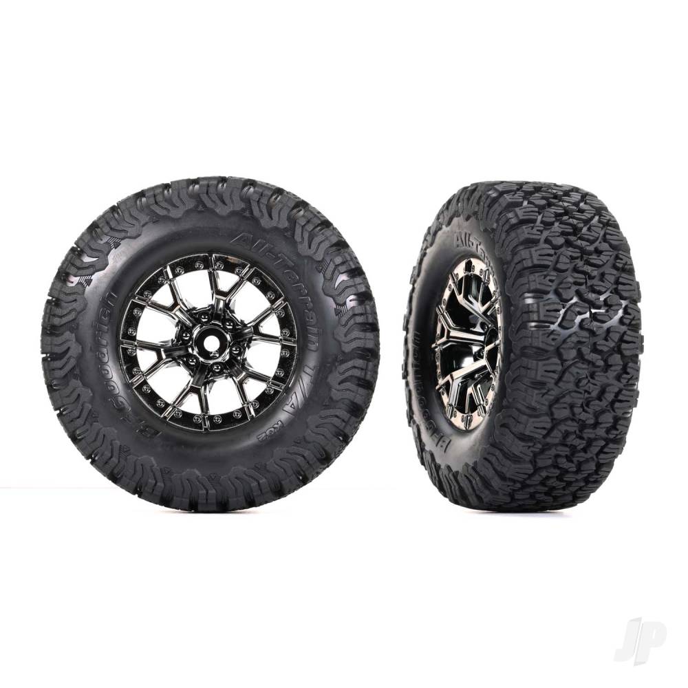 traxxas-tyres-and-wheels-assembled-glued-ford-raptor-r-black-chrome-wheels-bfgoodrich-all-terrain-t-a-ko2-tyres-foam-inserts-2-4wd-front-rear