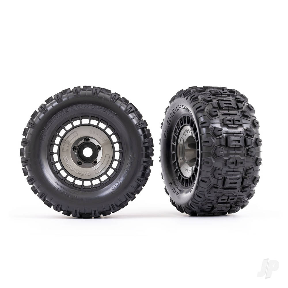 traxxas-sledge-tyres-and-wheels-assembled-glued-3-8in-black-wheels-grey-covers-sledgehammer-tyres-2