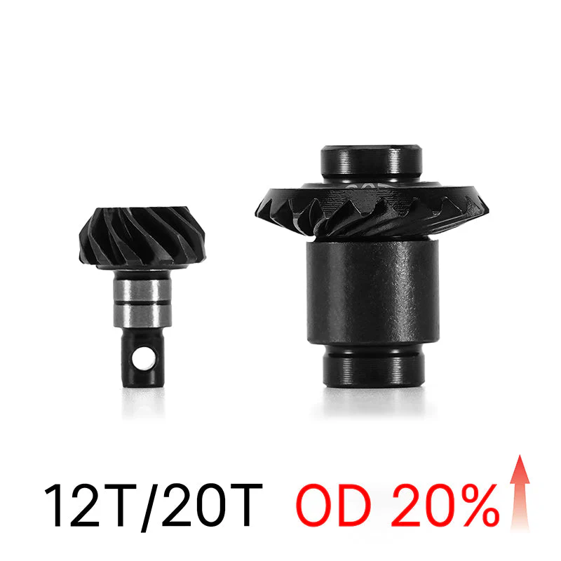 INJORA Alloy Steel Helical Gears Overdrive Gears (12T/20T Gears 20% Overdrive) For FMS FCX24 FCX18