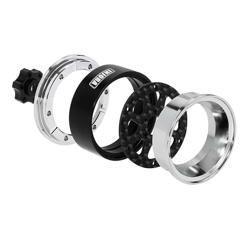 INJORA 1.3" ModuWheel Silver Beadlock Wheels Negative Offset For 1/18 1/24 RC Crawlers-3