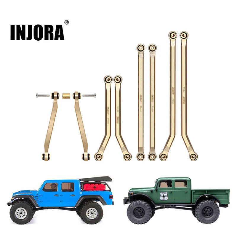 injora-8pcs-43g-heavy-brass-high-clearance-chassis-4-links-set-for-axial-scx24-gladiator-power-wagon