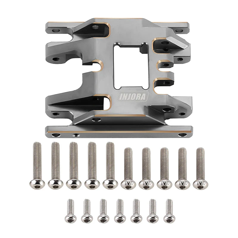 injora-53g-pcs-brass-skid-plate-transmission-mount-for-1-18-trx4m-4m-67-grey