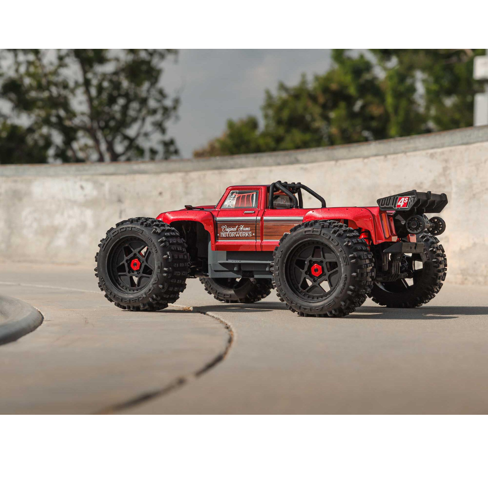 Arrma 1/10 Outcast 4S 4X4 BLX Stunt MT (with Centre Diff) Red-7