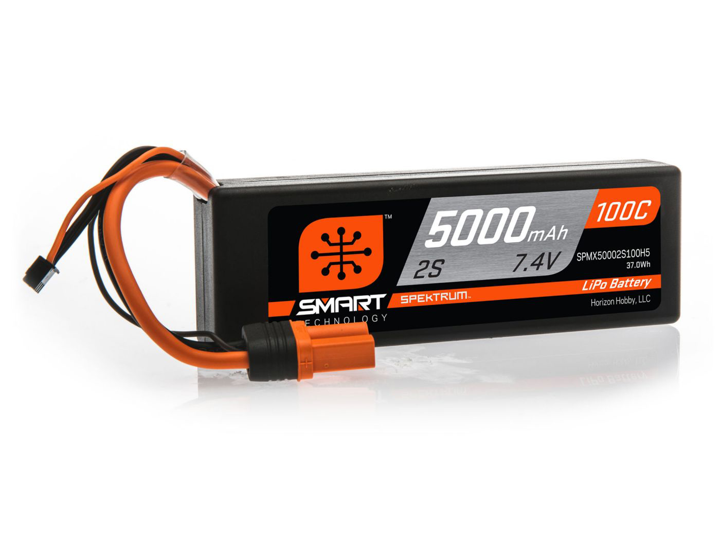 Spektrum 5000mAh 2S 7.4V 100C Smart LiPo Hardcase; IC5