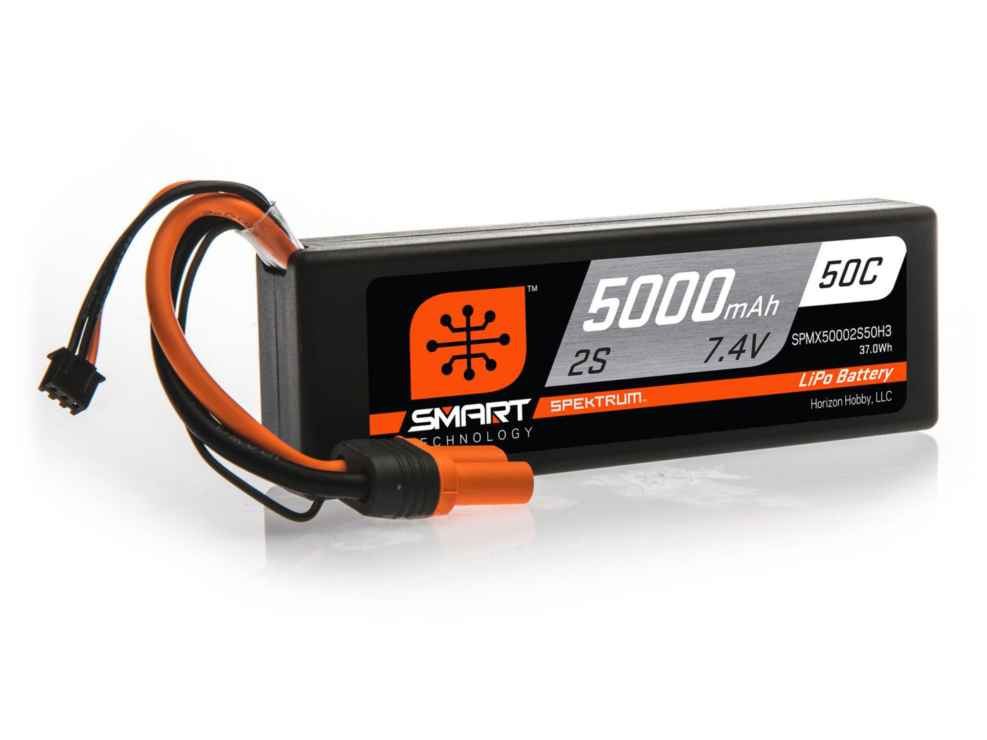 Spektrum 5000mAh 2S 7.4V 50C Smart LiPo Hardcase; IC3