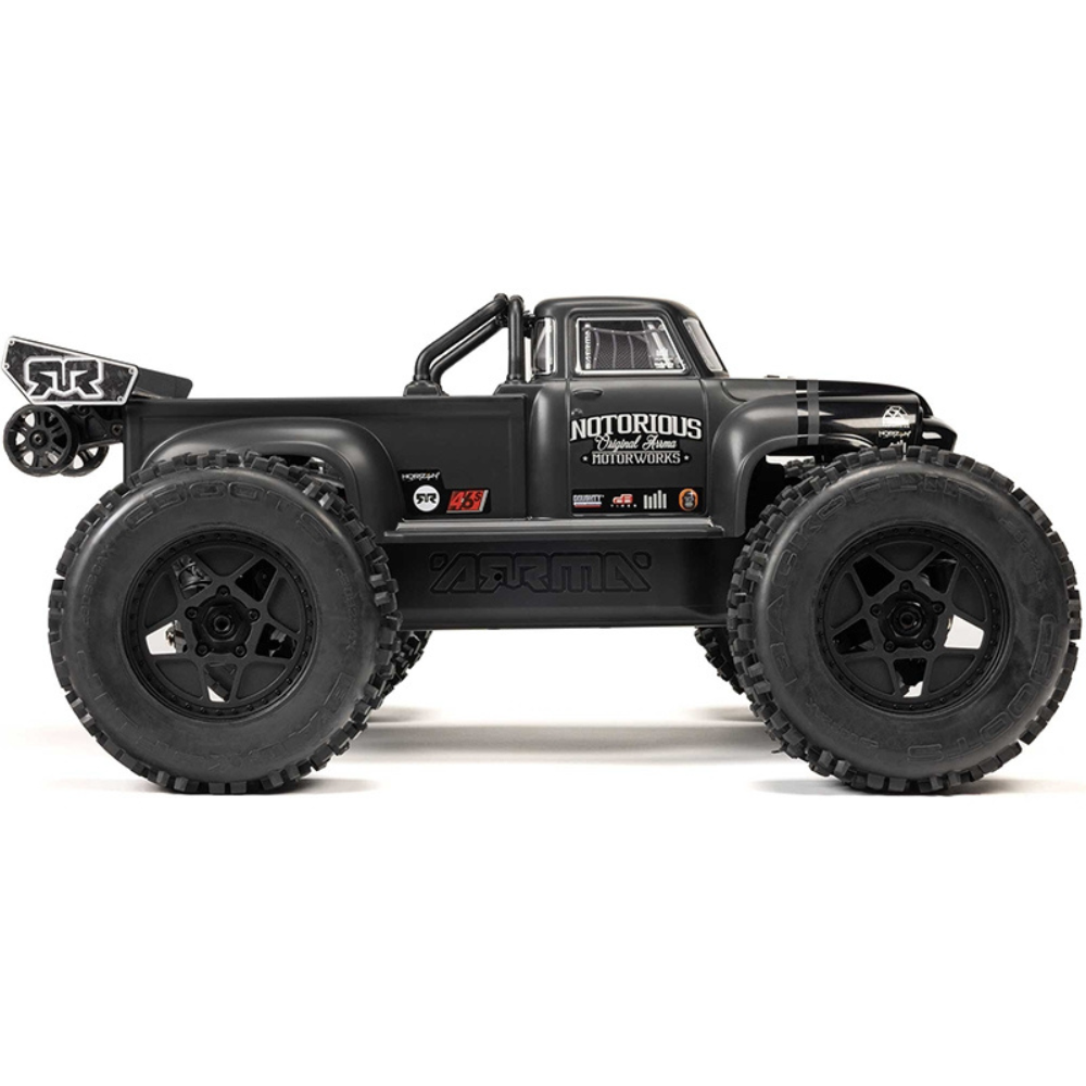 Arrma 1/8 Notorious 6S V6 4X4 BLX Stunt Truck RTR - Black-6