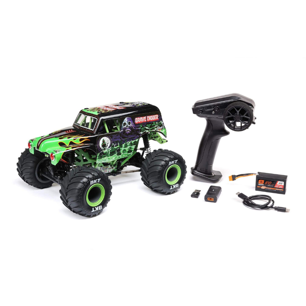 Losi 1/18 Mini LMT 4X4 Brushed Monster Truck RTR - Grave Digger-8