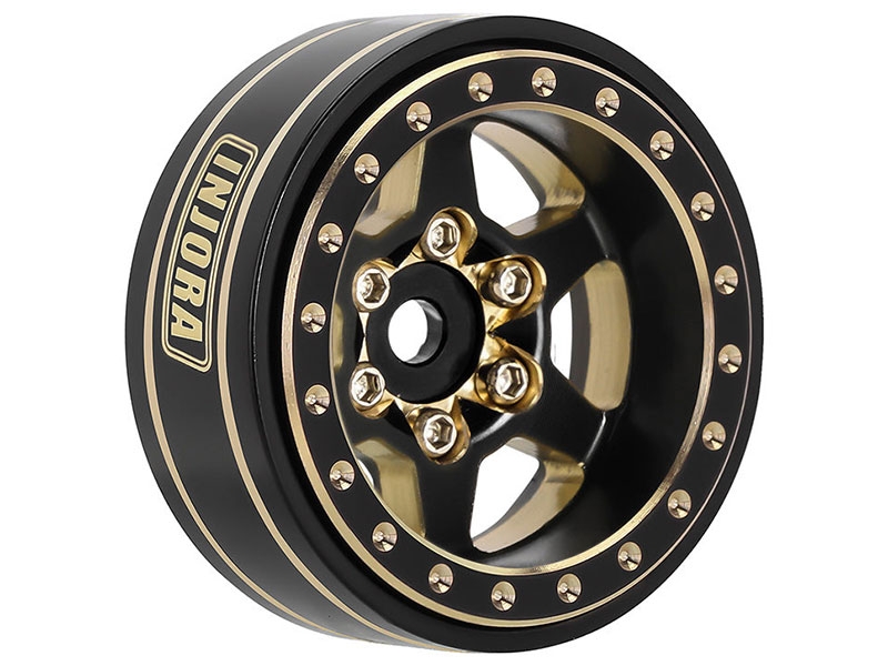 Injora 1.0 Plus 6-Spoke Brass Beadlock Wheels 42g/pcs offset -3.75mm for 1/18 1/24 RC Crawler (4)-4