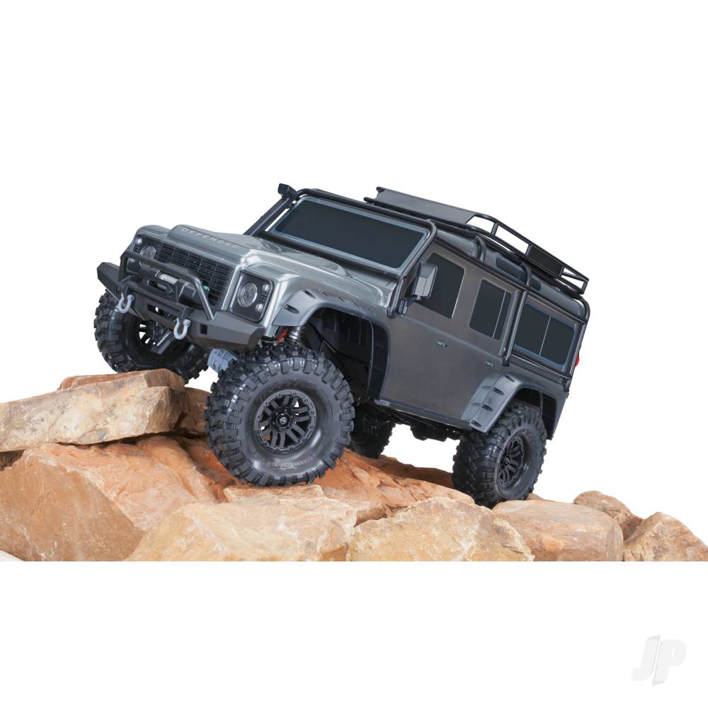 Traxxas TRX-4 Land Rover Defender 1:10 4X4 Electric Trail Crawler, Silver (+ TQi 4-ch, XL-5 HV, Titan 550, Clipless Body)-5