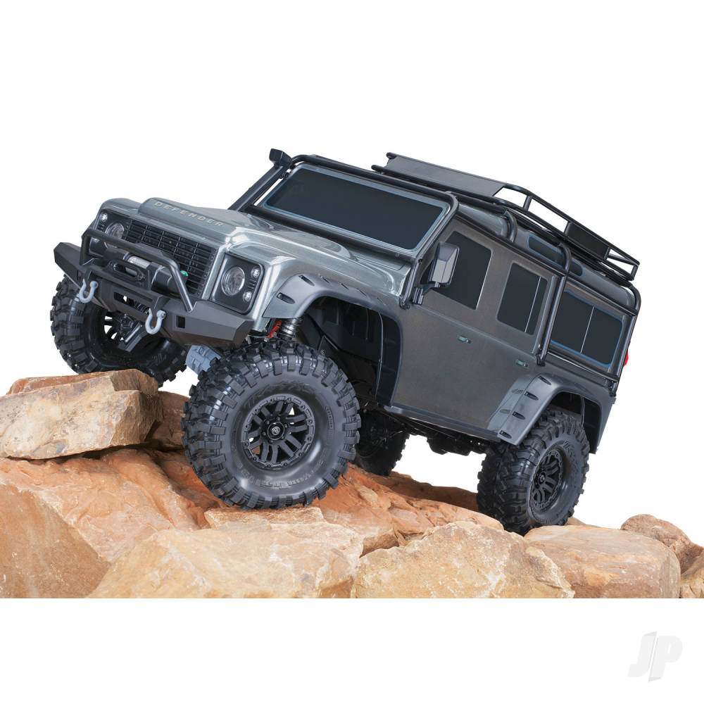 Traxxas TRX-4 Land Rover Defender 1:10 4X4 Electric Trail Crawler, Silver (+ TQi 4-ch, XL-5 HV, Titan 550, Clipless Body)-7