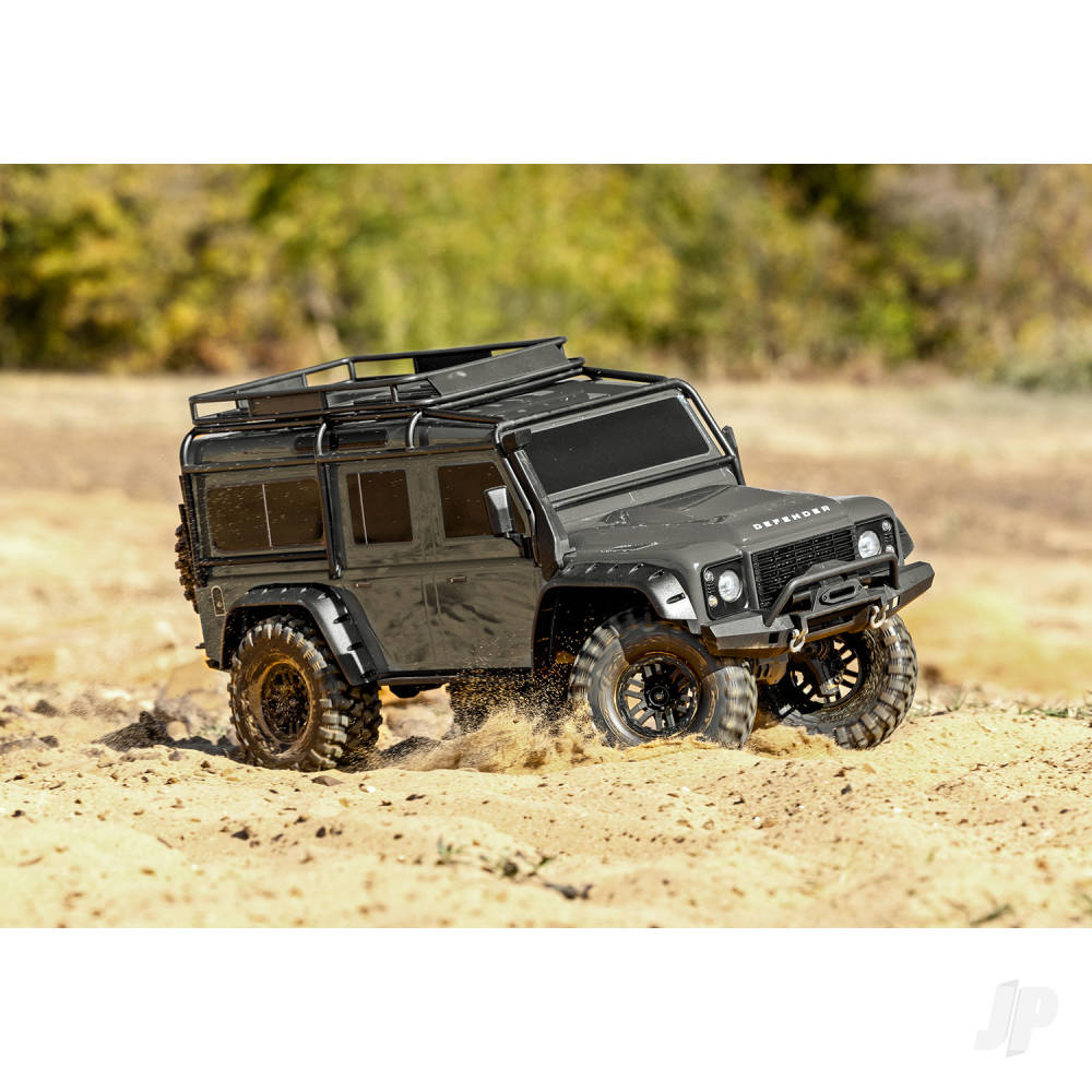 Traxxas TRX-4 Land Rover Defender 1:10 4X4 Electric Trail Crawler, Silver (+ TQi 4-ch, XL-5 HV, Titan 550, Clipless Body)-9