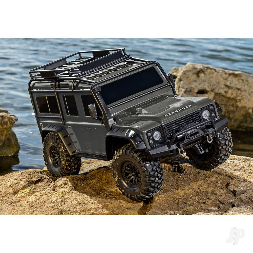 Traxxas TRX-4 Land Rover Defender 1:10 4X4 Electric Trail Crawler, Silver (+ TQi 4-ch, XL-5 HV, Titan 550, Clipless Body)-10