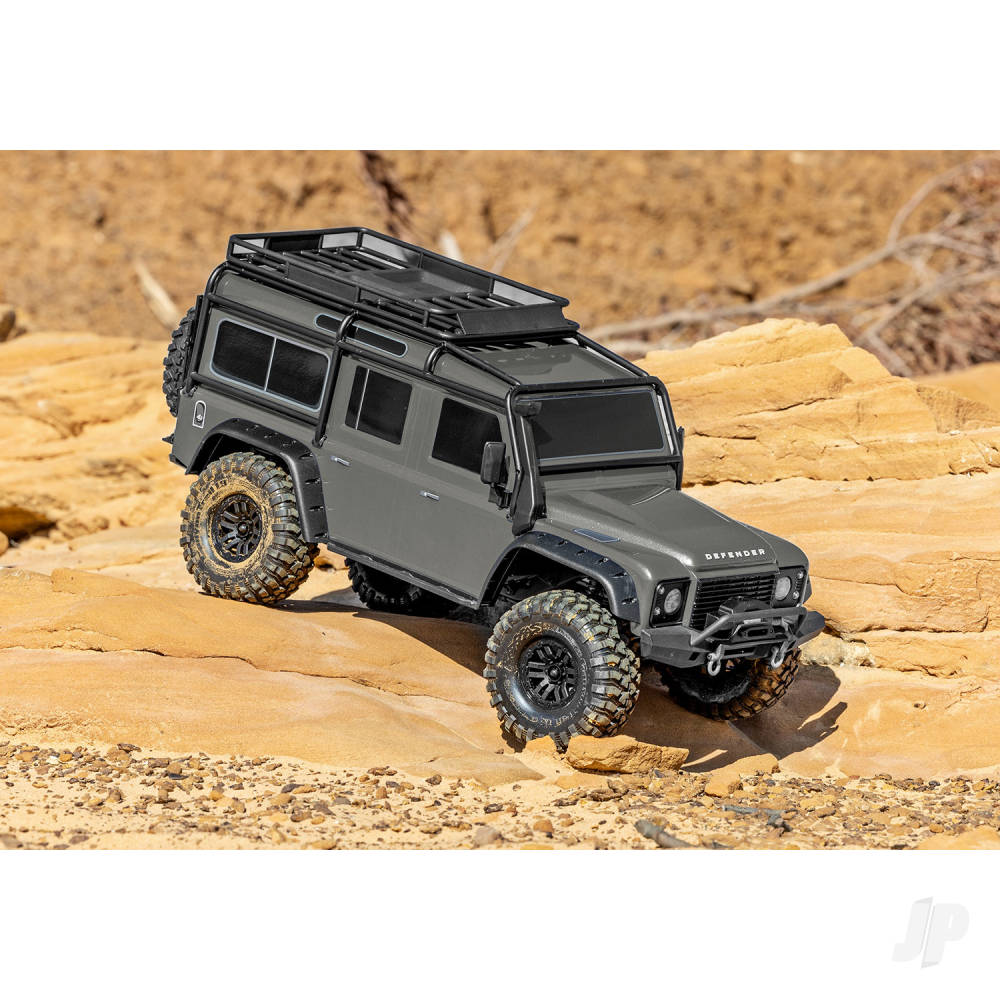 Traxxas TRX-4 Land Rover Defender 1:10 4X4 Electric Trail Crawler, Silver (+ TQi 4-ch, XL-5 HV, Titan 550, Clipless Body)-11
