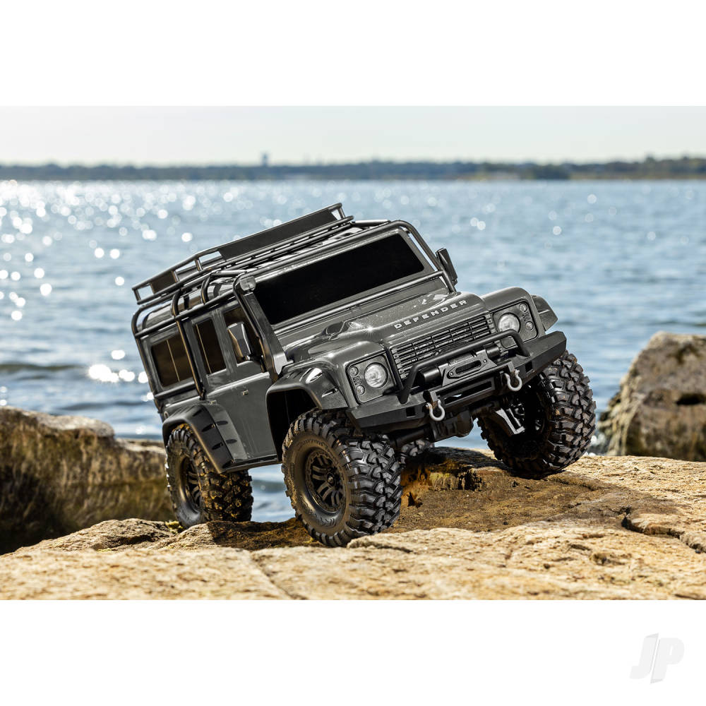 Traxxas TRX-4 Land Rover Defender 1:10 4X4 Electric Trail Crawler, Silver (+ TQi 4-ch, XL-5 HV, Titan 550, Clipless Body)-12