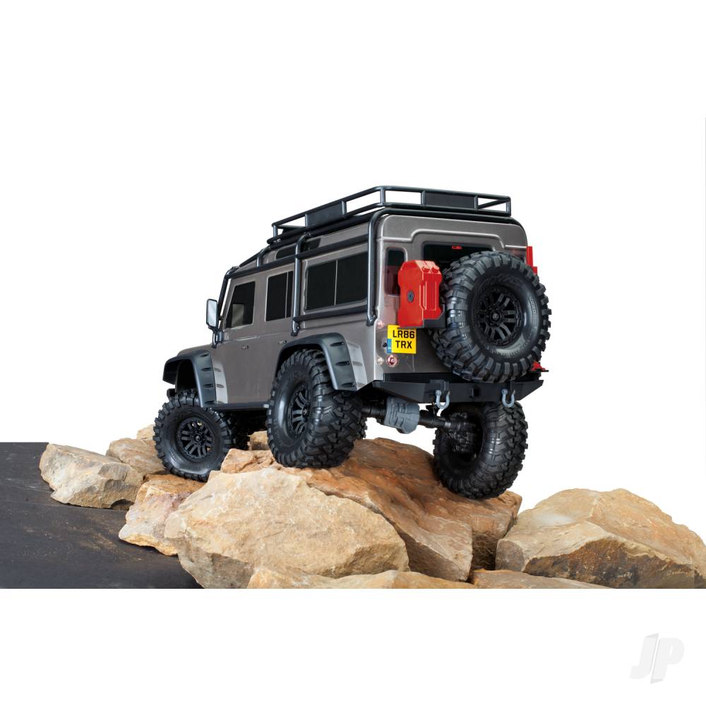 Traxxas TRX-4 Land Rover Defender 1:10 4X4 Electric Trail Crawler, Silver (+ TQi 4-ch, XL-5 HV, Titan 550, Clipless Body)-13