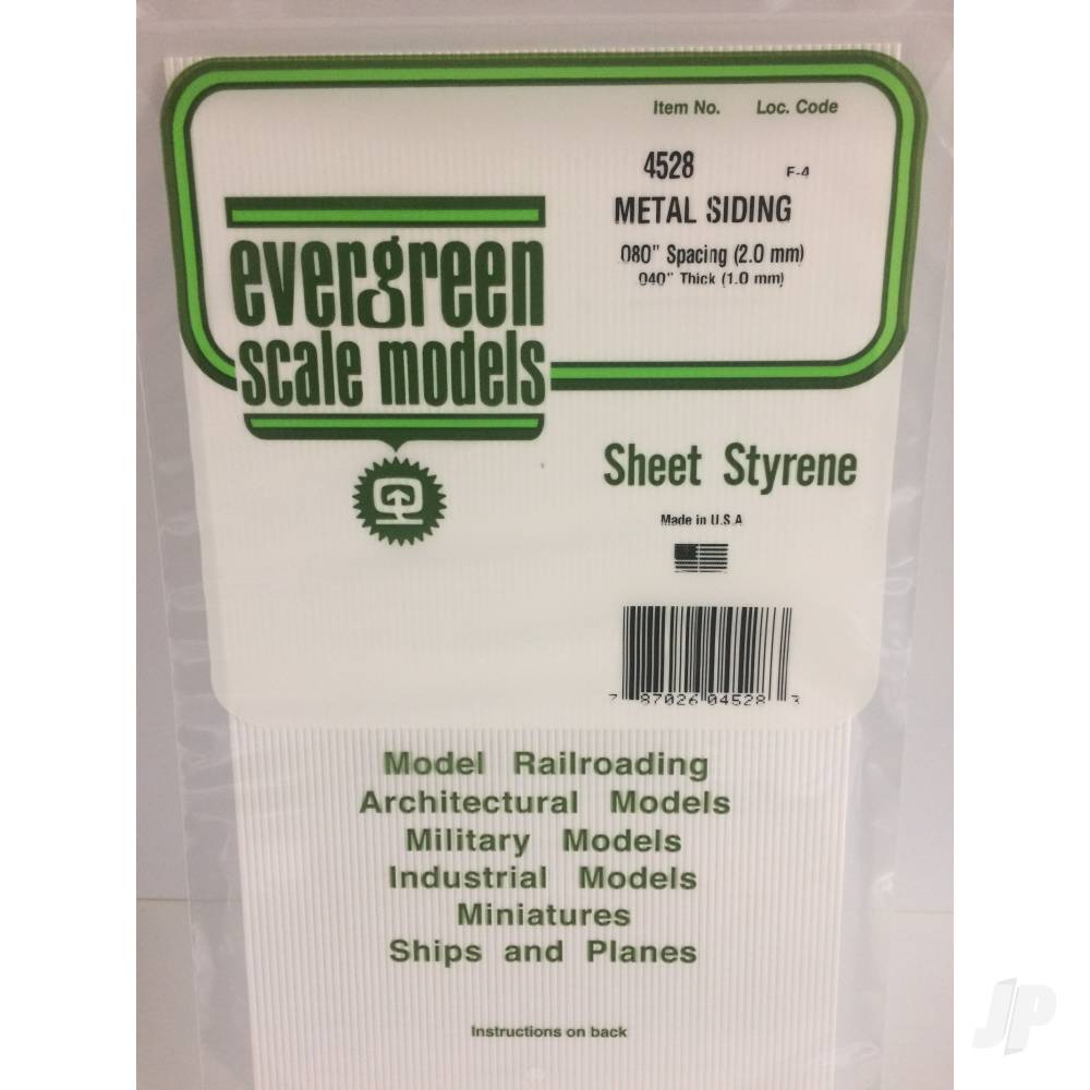 12x24in (30x60cm) Corrugated Metal Siding Sheet .040in (1.0mm) Thick .080in Groove Spacing (1 sheet per pack)-2
