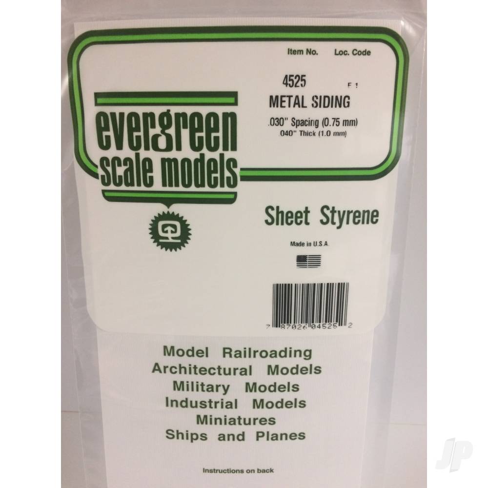 12x24in (30x60cm) Corrugated Metal Siding Sheet .040in (1.0mm) Thick .030in Groove Spacing (1 sheet per pack)-2