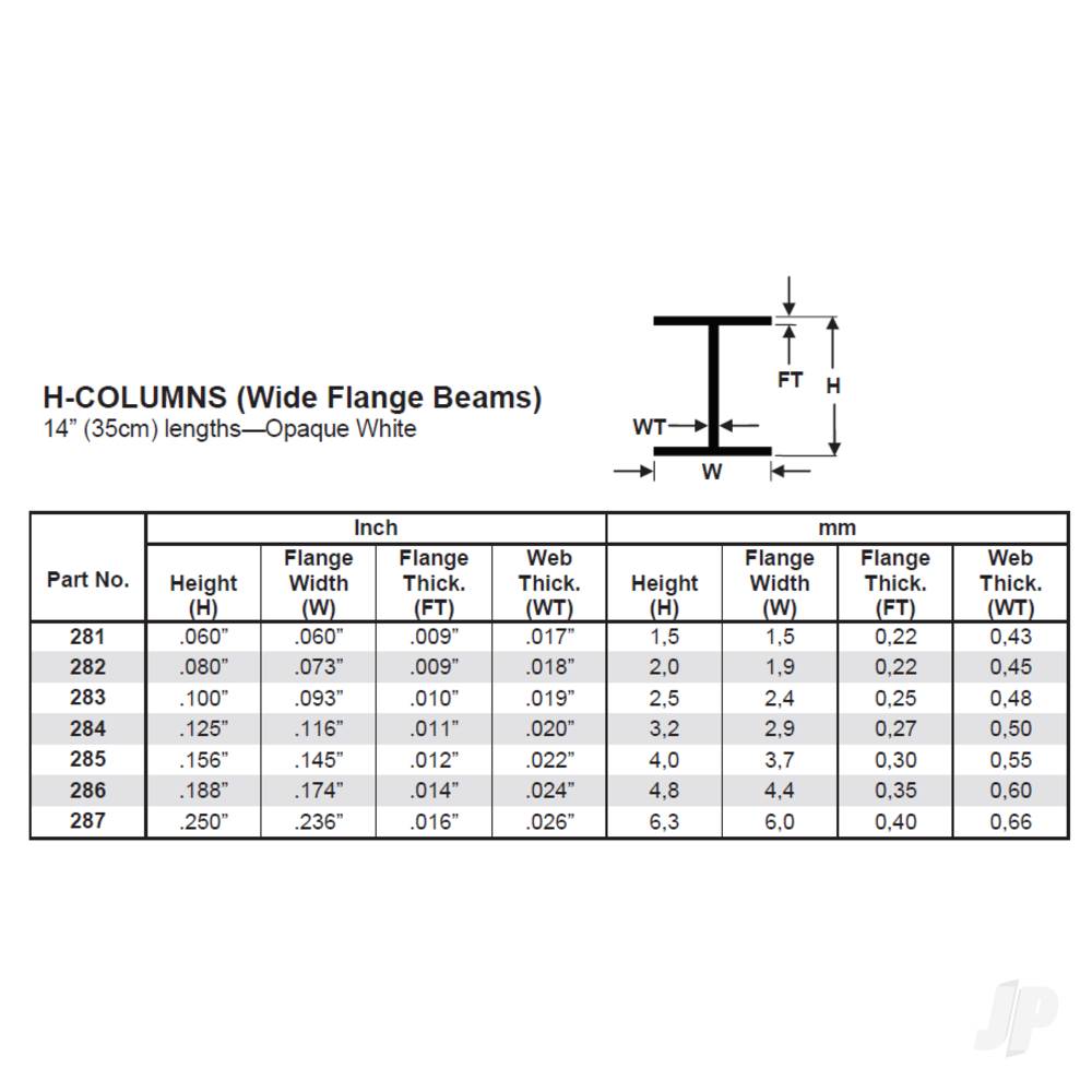 14in (35cm) H-Columns .060in (100 per pack)-4