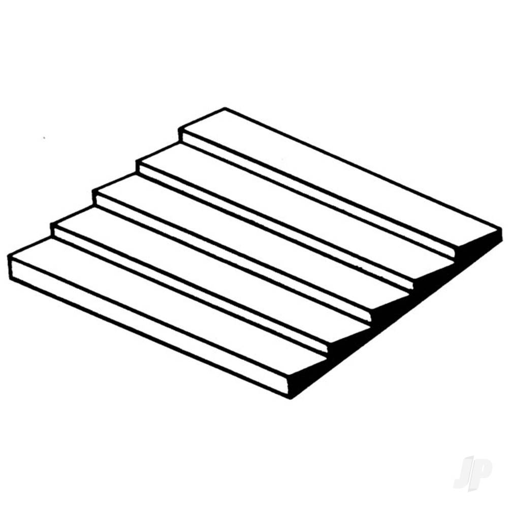 6x12in (15x30cm) Clapboard Siding Sheet .040in (1.0mm) Thick .050in Spacing (1 Sheet per pack)-5