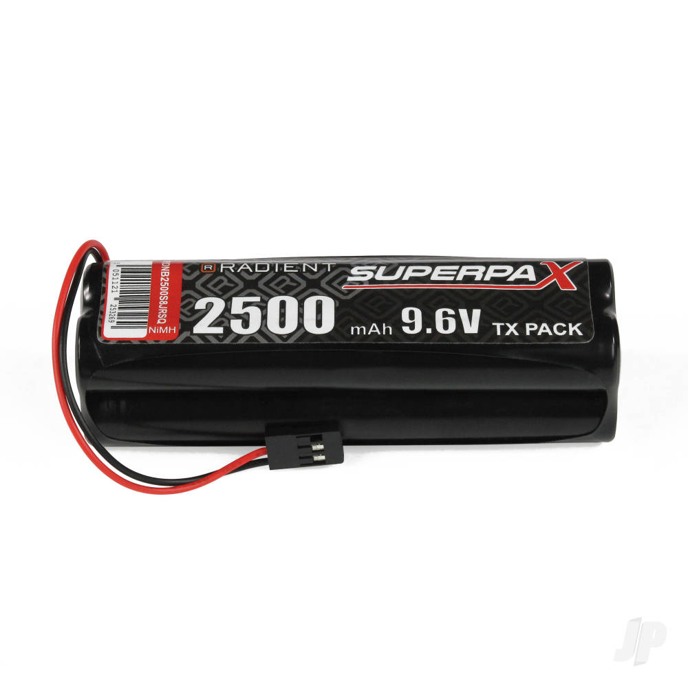 NiMH 9.6V 2500mAh AA Square, Tx, Jr