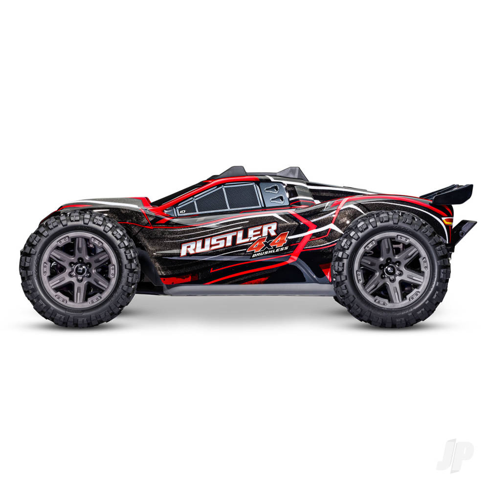 Traxxas Rustler 4X4 BL-2S 1:10 4WD RTR Stadium Truck, Red (+ TQ 2-ch, BL-2S, 3300kV)-3
