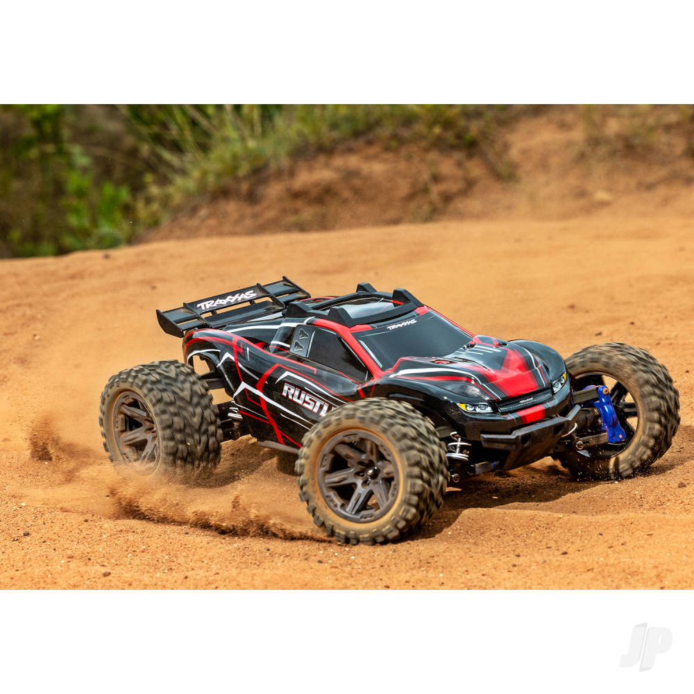 Traxxas Rustler 4X4 BL-2S 1:10 4WD RTR Stadium Truck, Red (+ TQ 2-ch, BL-2S, 3300kV)-7